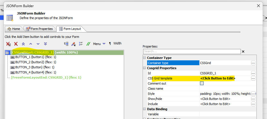 The CSS Grid Genie dialog.